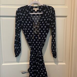 Michael Kors Black and Blue Geometric Dress